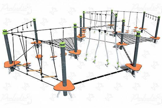 J5405-M aires de jeux jeux d'équilibre & jeux à grimper parcours image 3d