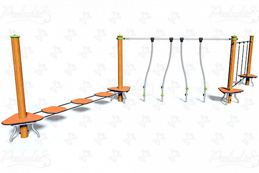 J5407 aires de jeux jeux d'équilibre & jeux à grimper parcours image 3d