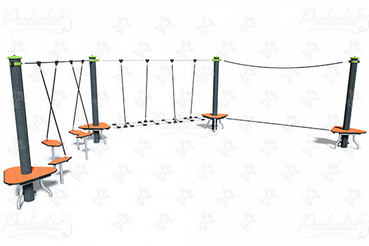 J5408-M aires de jeux jeux d'équilibre & jeux à grimper parcours image 3d