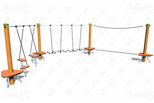 J5408 aires de jeux jeux d'équilibre & jeux à grimper parcours image 3d