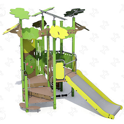 Ka'Yop Inclusif J56004® aires de jeux structures multi-activités / jeux multifonctions kanopé image 3d