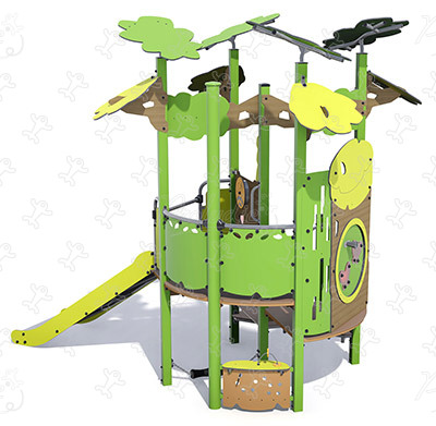 Ka'Yop Inclusif J56004® aires de jeux structures multi-activités / jeux multifonctions kanopé image 3d
