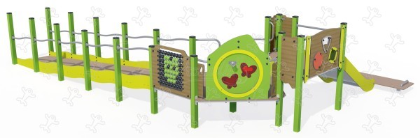 Ka'Yop sentier inclusif J56007® aires de jeux structures multi-activités / jeux multifonctions kanopé image 3d
