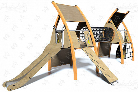 J5605-C® aires de jeux structures multi-activités / jeux multifonctions kanopé image 3d
