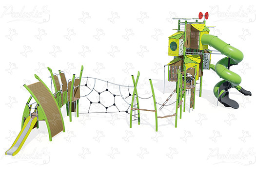 Tour avec structure Multifonctions J56102 aires de jeux structures multi-activités / jeux multifonctions kanopé image 3d