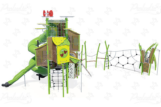 Tour avec structure Multifonctions J56102 aires de jeux structures multi-activités / jeux multifonctions kanopé image 3d