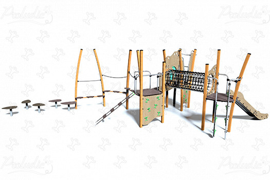 J5612-C® aires de jeux structures multi-activités / jeux multifonctions kanopé image 3d