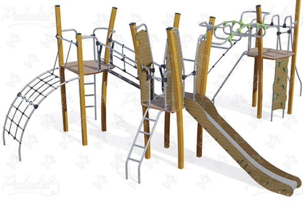 J5619-C® aires de jeux structures multi-activités / jeux multifonctions kanopé image 3d