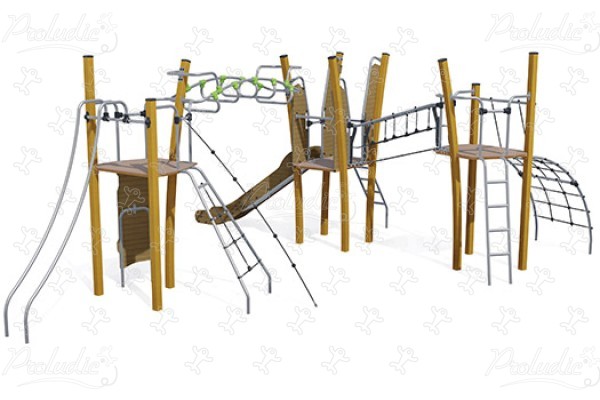 J5619-C® aires de jeux structures multi-activités / jeux multifonctions kanopé image 3d