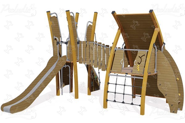 J5621-C® aires de jeux structures multi-activités / jeux multifonctions kanopé image 3d