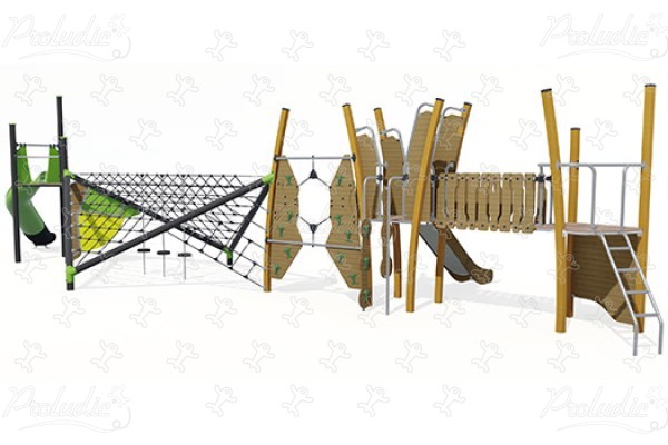 J57012-C aires de jeux jeux d'équilibre & jeux à grimper pyramides de filets / structures de cordage image 3d
