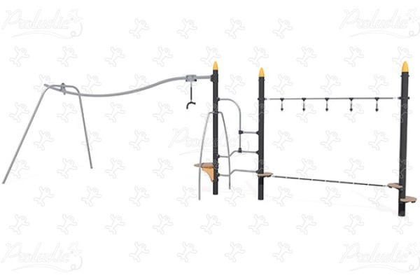 Passage des cordes et du téléphérique J5913® aires de jeux acti'fun acti&rsquo;ninja image 3d