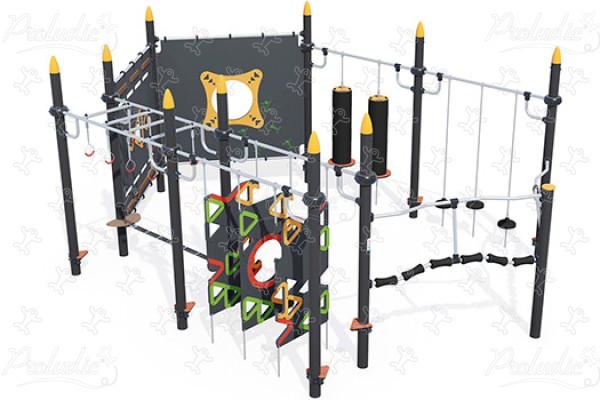 Parcours Ninja suspendu J5922® aires de jeux acti'fun acti&rsquo;ninja image 3d