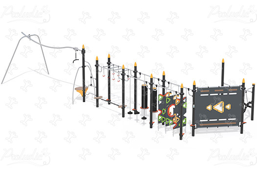 Parcours Ninja défi J5923® aires de jeux acti'fun acti&rsquo;ninja image 3d