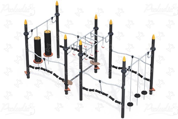 Parcours Ninja slalom J5925® aires de jeux acti'fun acti&rsquo;ninja image 3d