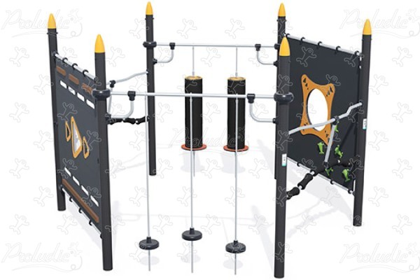 Parcours Ninja hexagone J5926® aires de jeux acti'fun acti&rsquo;ninja image 3d