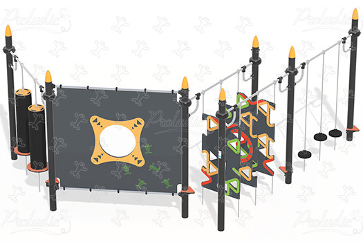 Parcours Ninja équilibre J5927® aires de jeux acti'fun acti&rsquo;ninja image 3d