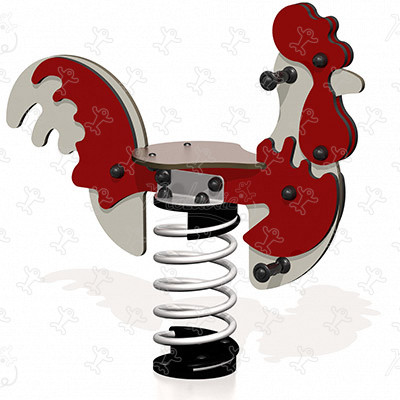 Coq J802 aires de jeux jeux dynamiques jeux sur ressort image 3d