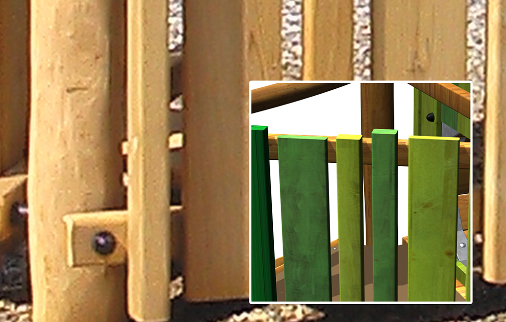 Les palissades, les marches, le mur descalade et le tunnel