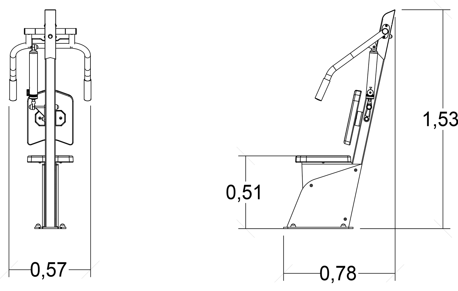 Presse épaules J37218® sport & fitness acti'fun acti’fit image vue de côté