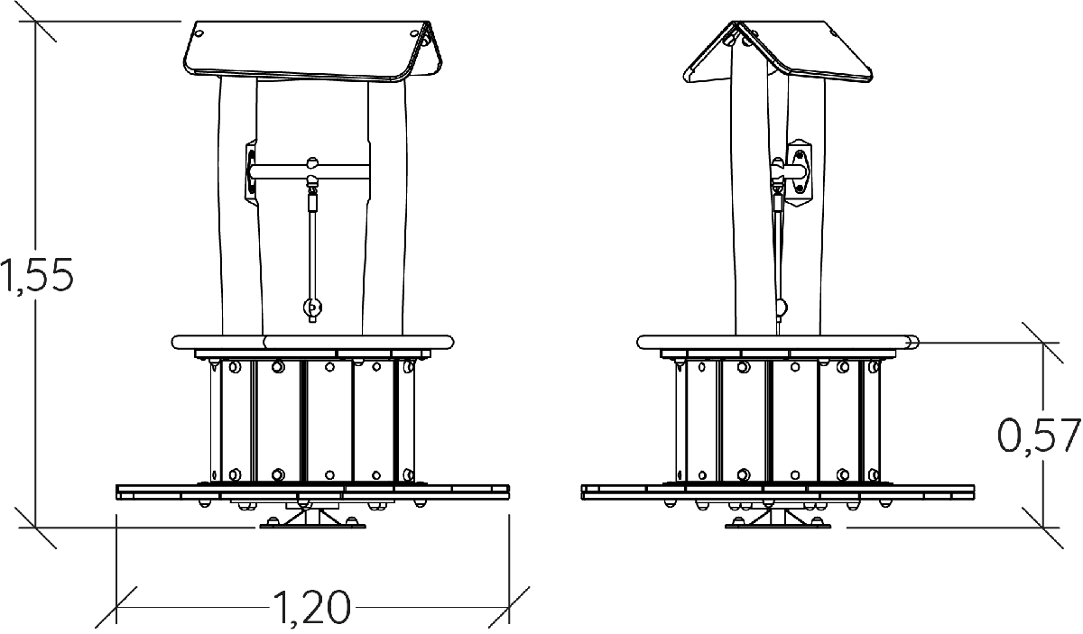 Puits J49140® aires de jeux jeux dynamiques jeux traditionnels en bois image vue de côté