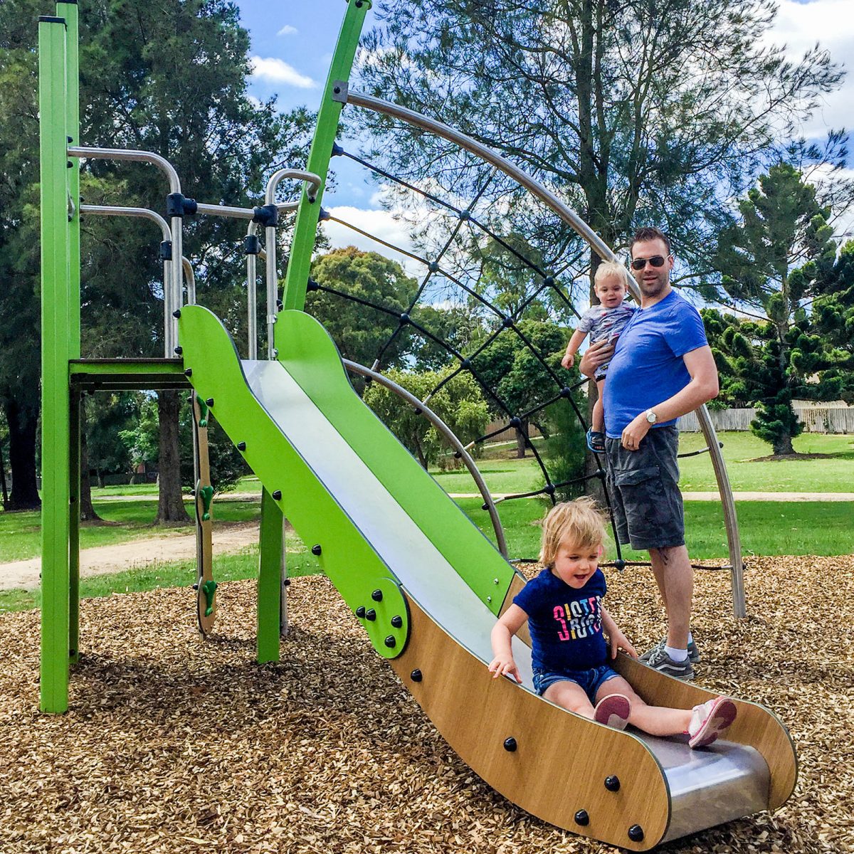 Toboggan aire de jeux glissière inox